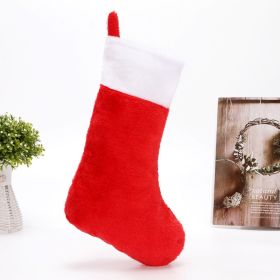 Red Christmas Stockings Bags Of Short Plush Decorations