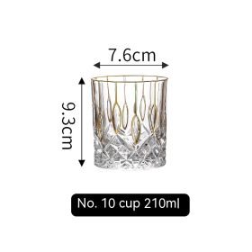 Golden Trim Gold Line Wine Glass Whiskey Decoration Cup