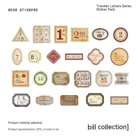 Self Adhesive Stickers For Travelers' Letters Series Vintage Hand Tent DIY Decorative Stickers