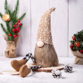 Christmas Decoration Knitted Wool Plaid Long Legs Doll Gift Window Supplies
