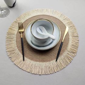 Christmas Simple Jute Placemat Heat Insulation Non-slip Mat