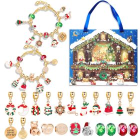 24 Grid Countdown Calendar Christmas Blind Box Children's Handmade Bracelet Gift Box