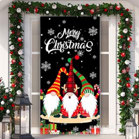 Christmas Door Width Happy New Year Santa Claus Door Curtain Background