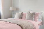 Luxurious Viscose from 100% Bamboo 5-Piece Sheet Set , Oeko-TEX Certified, Split King - Pale Rose