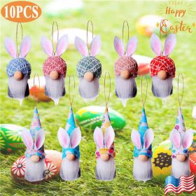 10Pcs Easter Hanging Bunny Gnomes Colorful Spring Bunny Plush Gnomes for Gifts