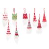 9PCS Christmas Gnome Plush Elf Dolls Handmade Faceless Dwarf Rudolph Pendants