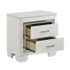 Glamorous Design Bedroom Furniture 1pc Nightstand of 2x Drawers White Finish Faux Alligator Embossed Textured Fronts