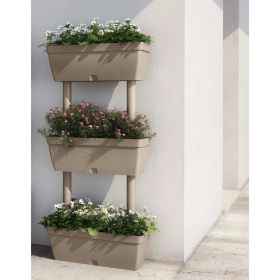 Garden Planter 6 pcs 39.4" Taupe