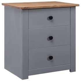 Bedside Cabinet Gray 18.1"x15.7"x22.4" Pinewood Panama Range