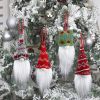 9PCS Christmas Gnome Plush Elf Dolls Handmade Faceless Dwarf Rudolph Pendants