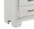 Glamorous Design Bedroom Furniture 1pc Nightstand of 2x Drawers White Finish Faux Alligator Embossed Textured Fronts