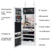 Non Full Mirror Wooden Wall Hanging 3-Layer Shelf, 2 Drawers, 17 Cosmetic Brush Holders, 95 White LED Lights With Interior Mirror, Jewelry Storage Mir