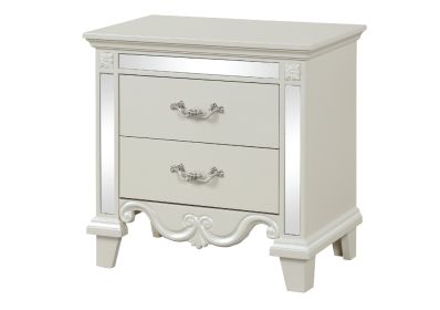 Milan Mirror Framed Nightstand made with Wood in White
