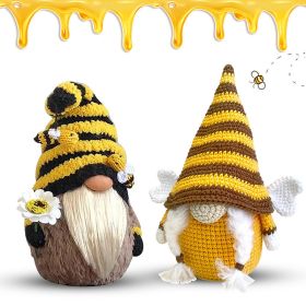 2PCS Spring Bumble Bee Gnome; Honey Bee Spring Decorations for Bee Day Party