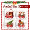 4pcs, Christmas Decorations Outdoor Yard Train Lawn Sign Gingerbread Santa Snowman Heart Yard Sign With 8 Yard Stakes For Outdoor Christmas Decoration