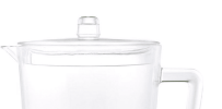 2.75 Quarts Designer Oval Halo Blue Acrylic Pitcher with Lid, Crystal Clear Break Resistant Premium Acrylic Pitcher for All Purpose BPA Free