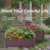 Plastic Raised Garden Bed, Set of 4 Planter Grow Boxes 15" H for Indoor & Outdoor Vegetable Fruit Flower Herb Growing Box