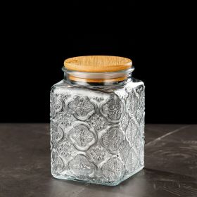 Vintage Crabapple Flower Glass Sealed Jar Candy Snack Storage Jar