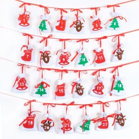 Q Calendar Christmas Gift Hanging Bag 11 X16cm Countdown Hollow Number New Year (Option: Hollow Digital 1to24)