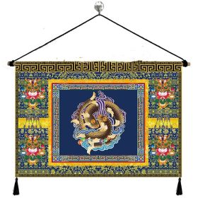 Fabrics Hanging Picture Bedside Retro Ethnic Style Cloth Painting (Option: The Eight Auspicious Symbols B-Width 65cm Height 45cm)