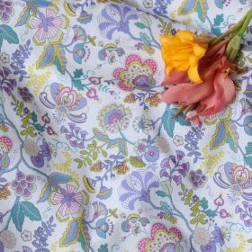 Long Cotton Printed Fabric Digital Women's Clothing Summer (Option: Purple flower fruit-2m)