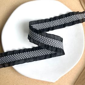 Silk Colored Ribbons Bow Hair Accessories DIY Material (Option: Black-40mm)