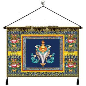 Fabrics Hanging Picture Bedside Retro Ethnic Style Cloth Painting (Option: The Eight Auspicious Symbols E-Width 65cm Height 45cm)