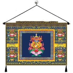 Fabrics Hanging Picture Bedside Retro Ethnic Style Cloth Painting (Option: Creamy White Tibetan Pattern L-Width 65cm Height 45cm)