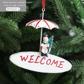 Nordic Iron Christmas Hot Air Balloon Parachute Pendant Creative Decorations Tree Charms Hangings (Option: Snowman Letters41g)