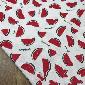 Household Cloth Cotton Hemp Blend Fabric Garden Style Magnolia (Option: Watermelon-2m)