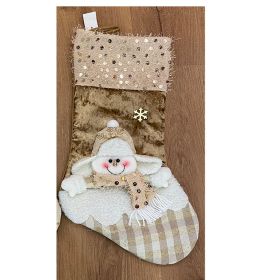 Christmas Decoration Cloth Pendant (Option: Golden Snowman)
