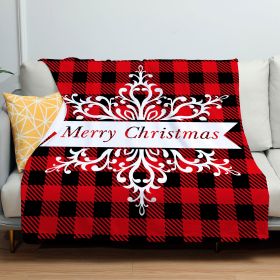 Christmas Red And Black Plaid Set Flannel Blanket (Option: ZM20230802 6-80x120)