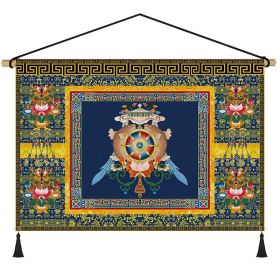 Fabrics Hanging Picture Bedside Retro Ethnic Style Cloth Painting (Option: Figure R-Width 65cm Height 45cm)