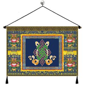 Fabrics Hanging Picture Bedside Retro Ethnic Style Cloth Painting (Option: The Eight Auspicious Symbols F-Width 65cm Height 45cm)