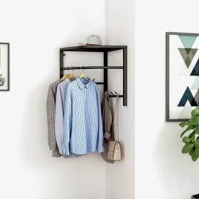 Punch-free Triangle Household Corner Coat Rack Wall Hanging (Option: black Type A)