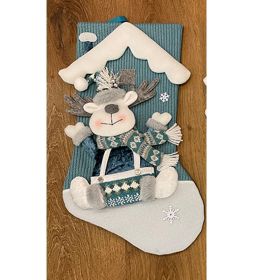 Christmas Decoration Cloth Pendant (Option: Blue Deer)