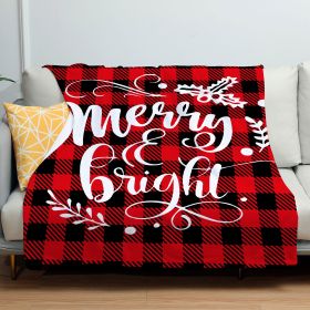 Christmas Red And Black Plaid Set Flannel Blanket (Option: ZM20230802 7-75X100)