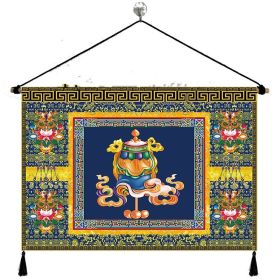 Fabrics Hanging Picture Bedside Retro Ethnic Style Cloth Painting (Option: The Eight Auspicious Symbols G-Width 65cm Height 45cm)