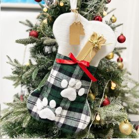 Spot DIY Cross-border Bones Christmas Hanging Decoration Christmas Socks Gift Bag Christmas Pet Socks (Color: Green)
