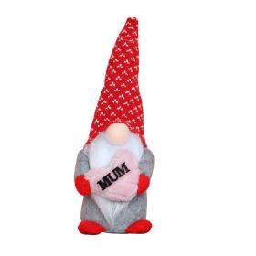 I Love Mom Gnomes Faceless Plush Doll;   Mother's Day Gift Doll (Color: heart)