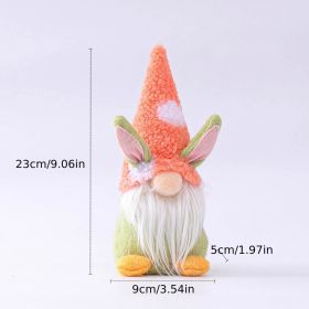 1pc; Easter Bunny Gnome Plush Doll Figure; Easter Decor; Easter Gift; Room Decor; Home Ornament (Color: Orange Easter Bunny)