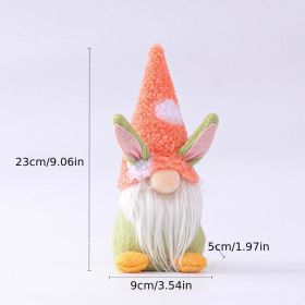 1pc; Easter Bunny Gnome Plush Doll Figure; Easter Decor; Easter Gift; Room Decor; Home Ornament (Color: Orange Easter Bunny)