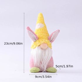 1pc; Easter Bunny Gnome Plush Doll Figure; Easter Decor; Easter Gift; Room Decor; Home Ornament (Color: Yellow Easter Bunny)