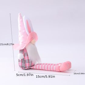 1pc; Easter Pink Gnome Decorations; Long Leg Swedish Tomte Handmade Plush Doll Gift; Pink Hat Easter Rabbit Home Holiday Ornaments Decorations (Color: Pink Easter Men's Bunny)
