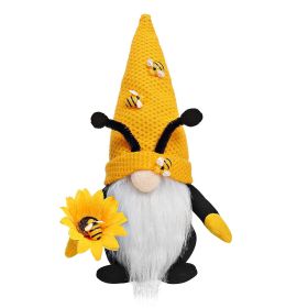 Bumble Bee Gnome Plush Mr and Mrs Honeybee Spring Gnomes Plushie Ornaments (Color: Yellow)