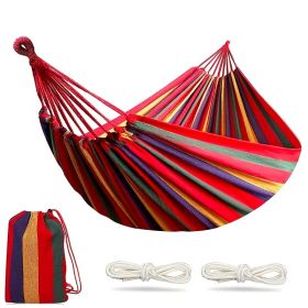 Outdoor Garden Camping Hammock With Tree Straps For Hanging; Durable Hammock Holds Up To 450lbs; Portable Hammock With Travel Bag Perfect For Outdoor/ (Color: Red, size: 260*80CM)