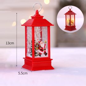 1pc Christmas Lantern Decoration; Vintage Style Hanging Electric Candle Oil Lamp; Christmas Ornaments For Tables & Desks; Holiday Home Decor (Color: Red Old Man Small Flame Lamp)