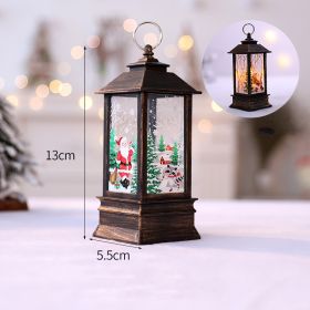 1pc Christmas Lantern Decoration; Vintage Style Hanging Electric Candle Oil Lamp; Christmas Ornaments For Tables & Desks; Holiday Home Decor (Color: Golden Old Man Small Flame Lamp)