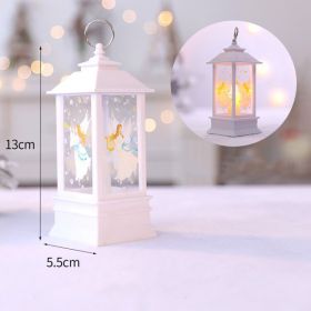1pc Christmas Lantern Decoration; Vintage Style Hanging Electric Candle Oil Lamp; Christmas Ornaments For Tables & Desks; Holiday Home Decor (Color: White Angel Small Flame Lamp)