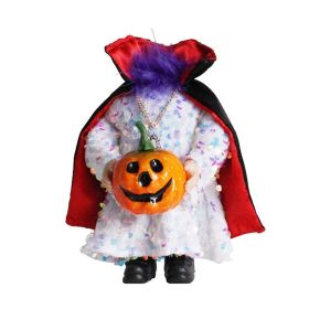 Halloween Headless Doll Halloween Gnome with Pumpkin and Vampires Cloak for Halloween Decorations (Color: White)